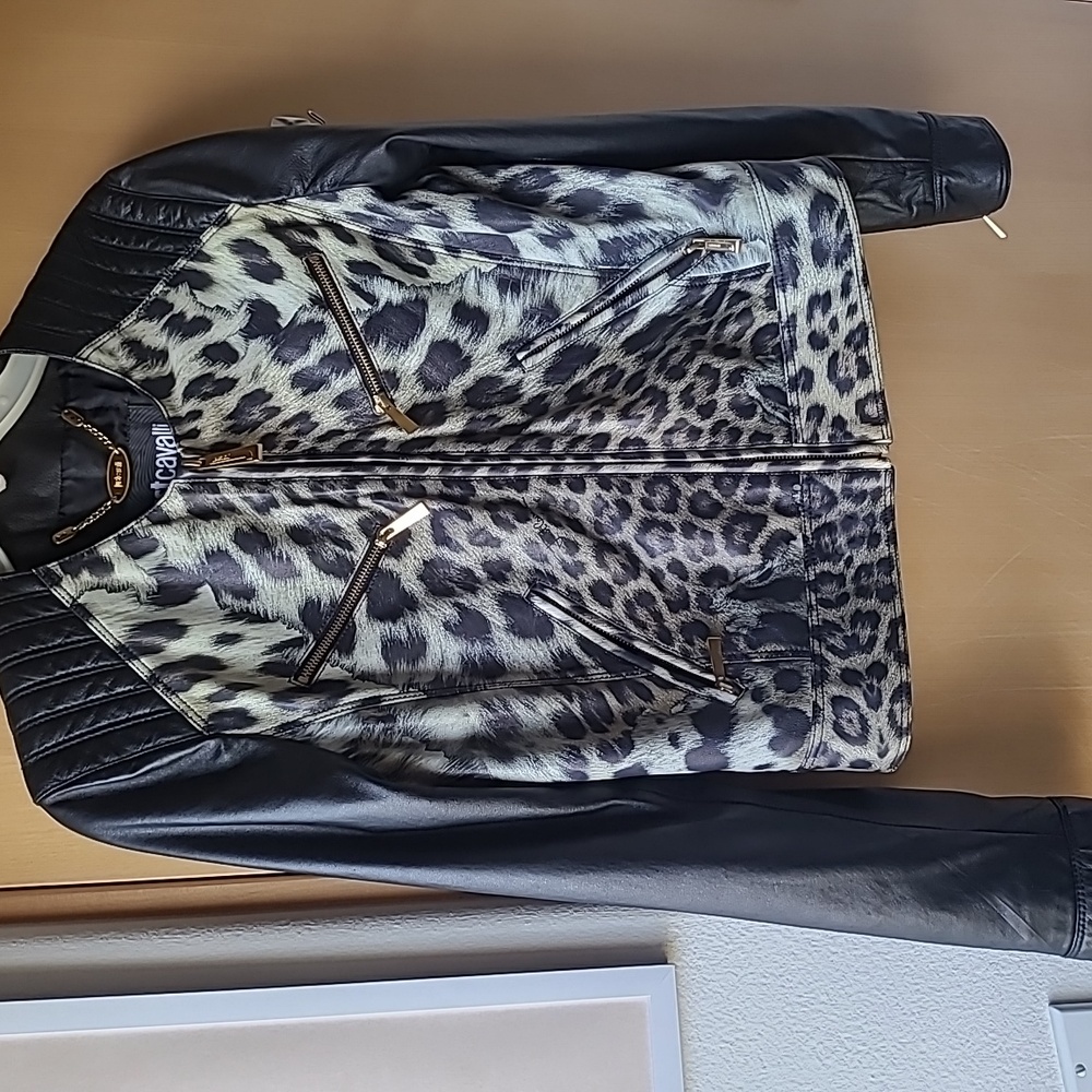 Vintage Just Cavalli lamb skin leather jacket